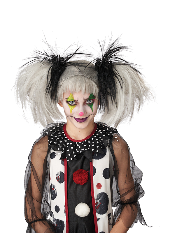 GLOW IN THE DARK PUNK PIGTAILS - HALLOWEEN CLOWN WIG